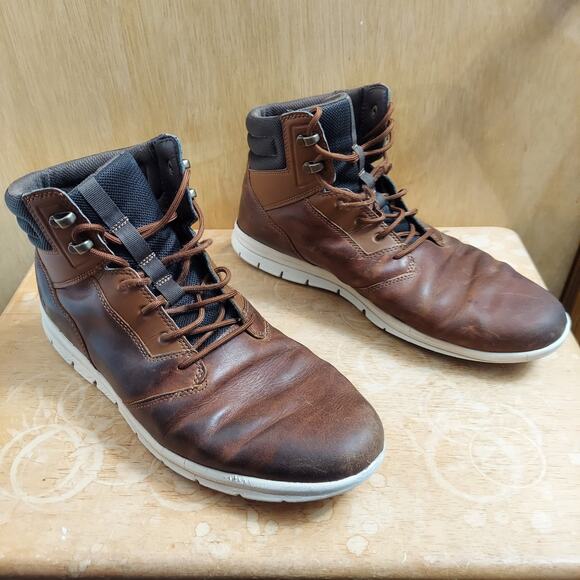 Timberland Graydon Men's US 12 Brown Leather Rain & Snow Sneaker Ankle Boots EUC - Picture 2 of 9